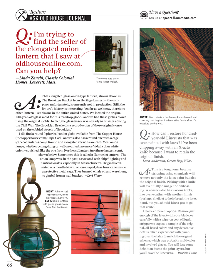 Ask Old House Journal by Megan Hillman