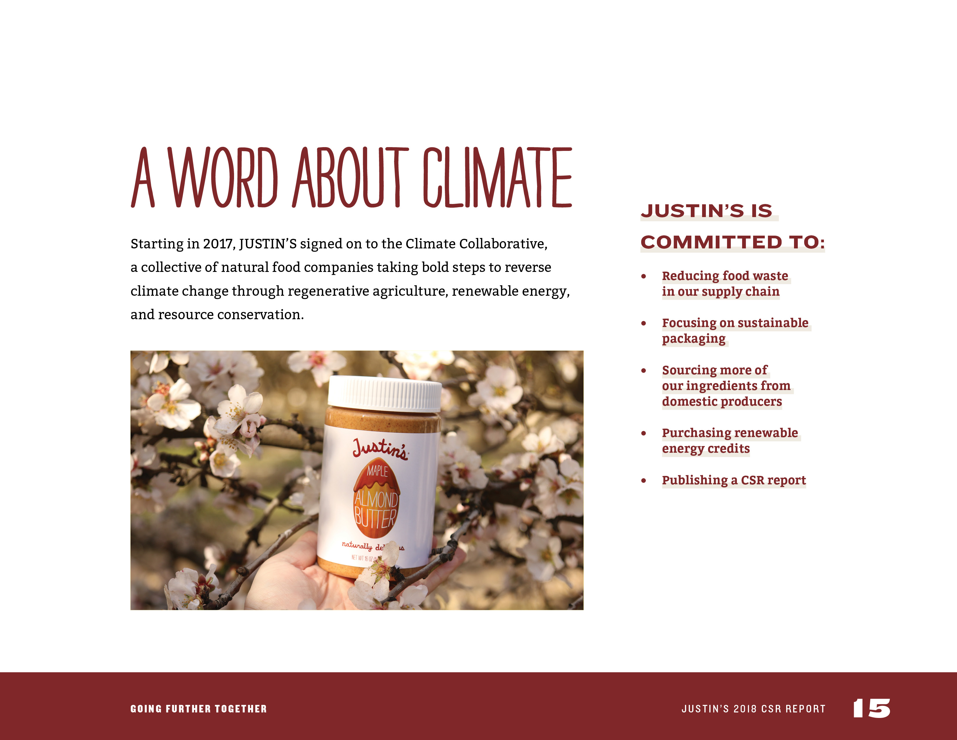 Justin's 2018 CSR Report by Megan Hillman Donovan